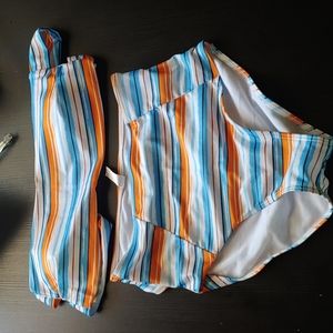 Nwot / orange blue 2 piece bikini